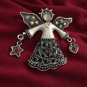 ENAMEL RHINESTONE ANGEL